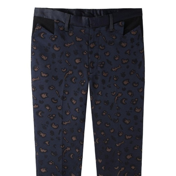 Tsumori Chisato navy print jacquard pants, sz 1 - Picture 4 of 4